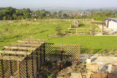 Rear gardens as seen from the second floor rooms.