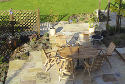 Patio area as seen from the second floor rooms.