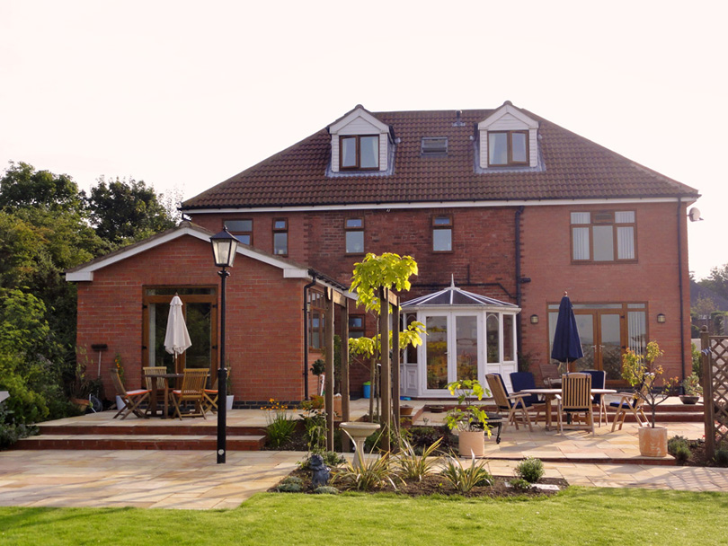 Rear elevation from the lawn.