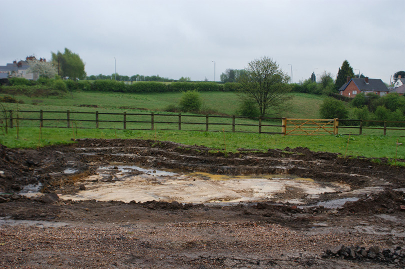 The pond is dug out.