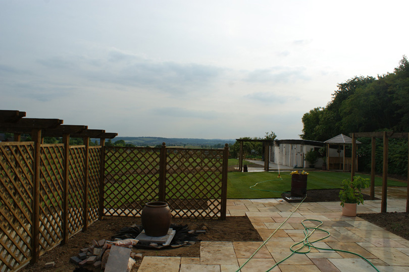 The lawns have been laid and the bubble pot installed.